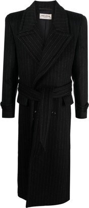 Oversize Pinstriped Wool Coat