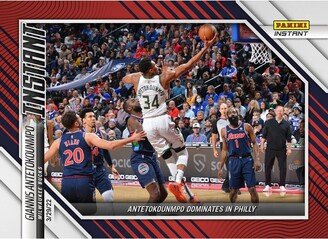 Giannis Antetokounmpo Milwaukee Bucks Parallel Panini America Instant Antetokounmpo Dominates In Philly Single Trading Card - Limited Edition of 99