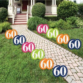 Big Dot Of Happiness 60th Birthday - Cheerful Happy Birthday - Lawn Decor - Outdoor Yard Decor 10 Pc