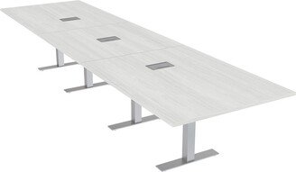 Skutchi Designs, Inc. 14 Person Modular Powered Rectangular Conference Table Metal T Bases