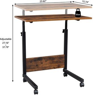 Height adjustable Chipboard & Steel Side Table with Baffle