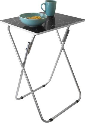 Marble Multi-Purpose Foldable Table, Black