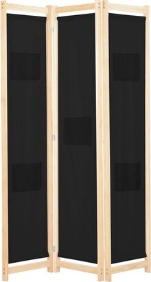 3-Panel Room Divider Black 47.2