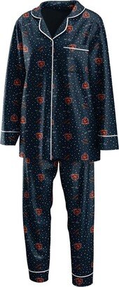 Wear By Erin Andrews Women's Navy Chicago Bears Plus Size Long Sleeve Button-Up Shirt Pants Sleep Set