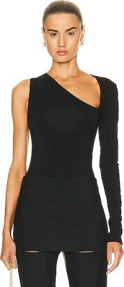 One Shoulder Bodysuit in Black