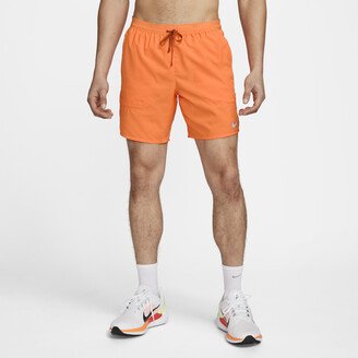 Men's Stride Dri-FIT 7 Brief-Lined Running Shorts in Orange