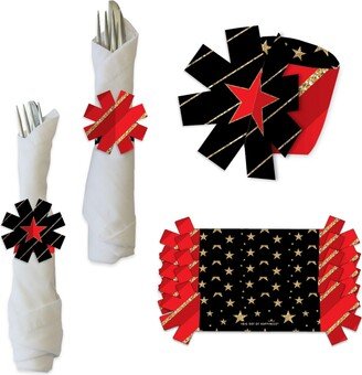 Big Dot Of Happiness Red Carpet Hollywood - Movie Night Party Paper Napkin Rings 24 Ct