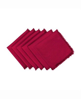 Solid Wine Heavyweight Fringed Napkin Set of 6