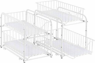 NEX 2pk 2 Tier Sliding Wired Organizer Baskets White