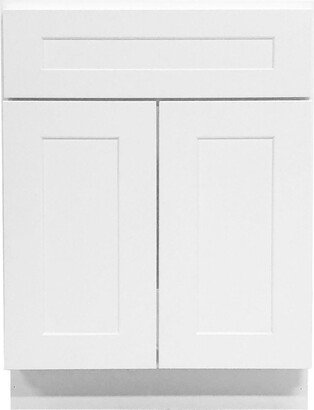 27 Inch Bathroom Vanity, Single Sink White Shaker Dorm Cabinet, Base Cabinet - In. Wide X 34.5 High 21 Deep