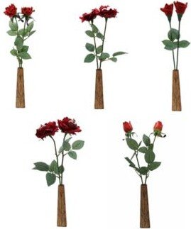 Justpaperroses Wedding Anniversary 2 Stems Roses With Vase Collection