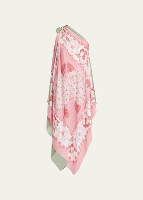 Verandah Hydrangea-Print Multiway Scarf Blouse Dress