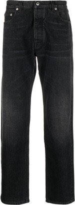 Grey Arr Tab Tapered-Leg Jeans