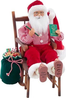 18 Inch Kringle Claus Sitting in Chair with Gifts