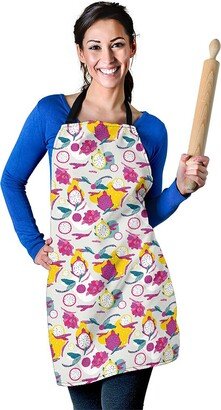 Dragonfruit Pattern Apron - Printed Fruit Custom With Name/Monogram Perfect Gift For Lover