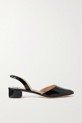 Aspro 30 Patent-leather Slingback Point-toe Pumps - Black