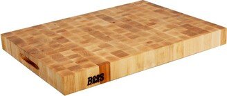 Small Maple Wood Cutting Board for Kitchen Inches, 2.25 Inches Thick Reversible End Grain Charcuterie Boos Block with Finger Grips