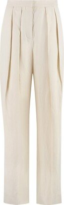 Straight Leg Pleated Pants-AB