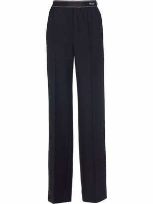 High-Waisted Straight-Leg Trousers-AG