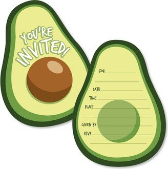 Big Dot of Happiness Hello Avocado - Shaped Fill-in Invitations - Fiesta Party Invitation Cards with Envelopes - Set of 12