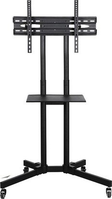 Adjustable Modern Mobile TV Stand TV Cart Black