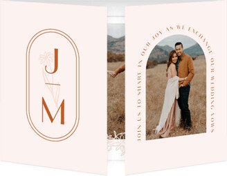 Wedding Invitations: Soft Silhouette Wedding Invitation, Brown, Gate Fold, Matte, Folded Smooth Cardstock, Square