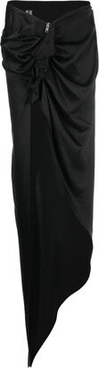 Draped Silk Maxi Skirt