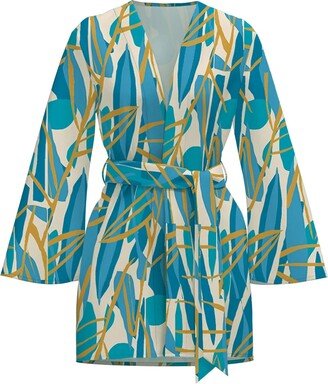 Teal Blossom Print Lightweight Wrap Jacket