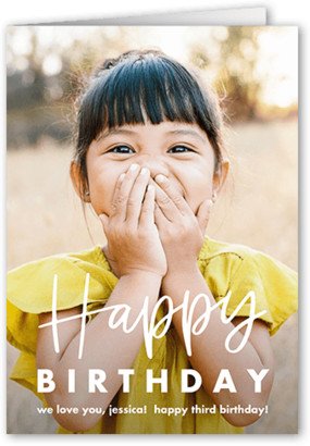 Birthday Greeting Cards: Grand Birthday Birthday Card, White, 5X7, Pearl Shimmer Cardstock, Square