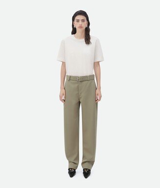 Tapered Leg Grain De Poudre Pants-AA