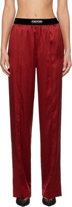 Red Elasticized Pyjama Pants