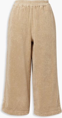 TERRY TOWELLING Capri cropped cotton-terry wide-leg pants