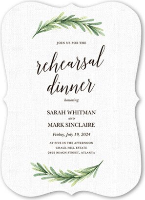 Rehearsal Dinner Invitations: Arched Greenery Rehearsal Dinner Invitation, White, 5X7, Matte, Signature Smooth Cardstock, Bracket