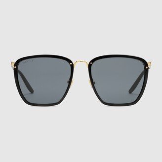 Square acetate and metal sunglasses