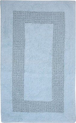 Classic Racetrack Cotton Bath Rug 20 x 30 Light Blue