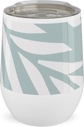 Travel Mugs: Fronds - Palladian Blue Stainless Steel Travel Tumbler, 12Oz, Blue