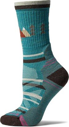 Hike Light Cushion Under the Stars Crew (Cascade Green) Women's Crew Cut Socks Shoes