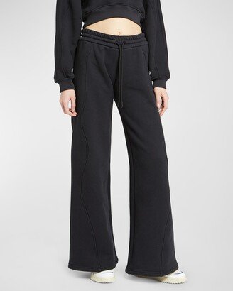 Round Wide-Leg Drawstring Sweatpants