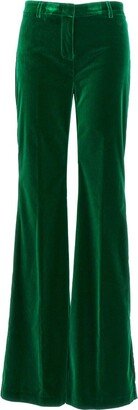 Velvet Mid-Rise Flared Pants-AA