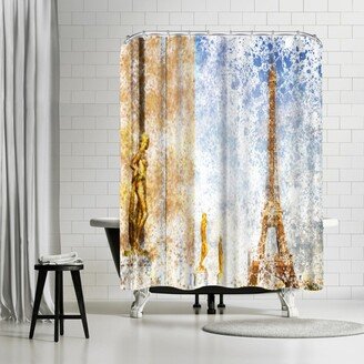 71 x 74 Shower Curtain, City Art Paris Eiffel Tower II by Melanie Viola