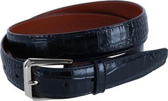 Men's 30mm Mock Alligator Embossed Italian Leather Belt