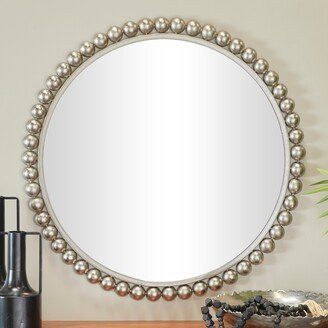 Metal Wall Mirror with Bead Detailing