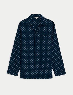 Cotton Rich Polka Dot Pyjama Shirt