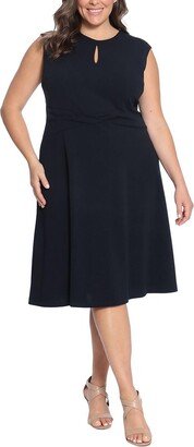 Womens Crepe Keyhole Shift Dress