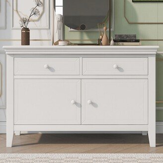 White Solid Wood Dresser with Ample Storage Space Multiple Functions