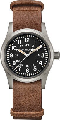 Khaki Field Leather Strap Watch, 38mm