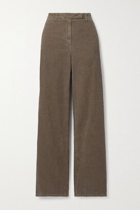 Banew Cotton-blend Corduroy Straight-leg Pants - Brown