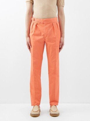 Byron Pleated Cotton-blend Chino Trousers