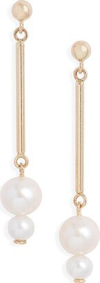 Graduated Cultured Pearl Drop Earrings