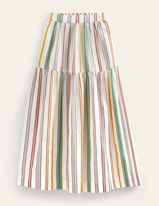 Striped Cotton Maxi Skirt